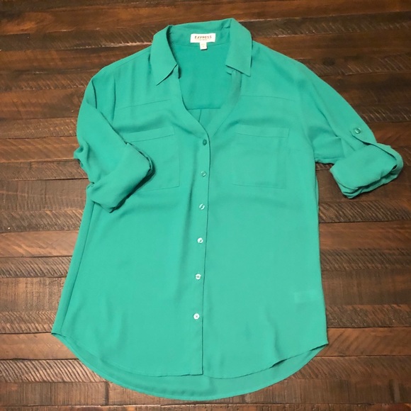 Express Tops - Green Express portofino blouse